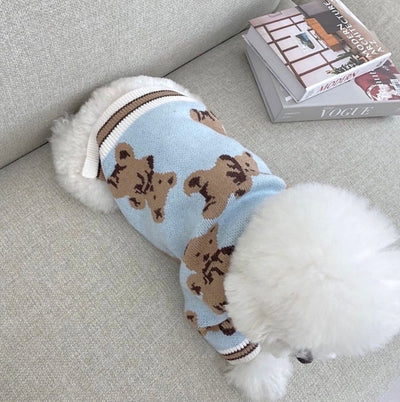 Suéter Preppy a Rayas para Perros y Gatos - Chaleco V-Neck Cálido de Invierno - Image 9