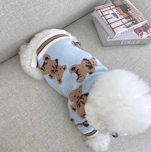 Suéter Preppy a Rayas para Perros y Gatos - Chaleco V-Neck Cálido de Invierno - Image 9