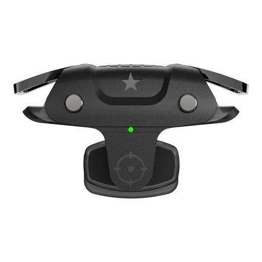 Black F5 game controller for mobile phones with two silver trigger buttons and a green indicator light. - Image 13