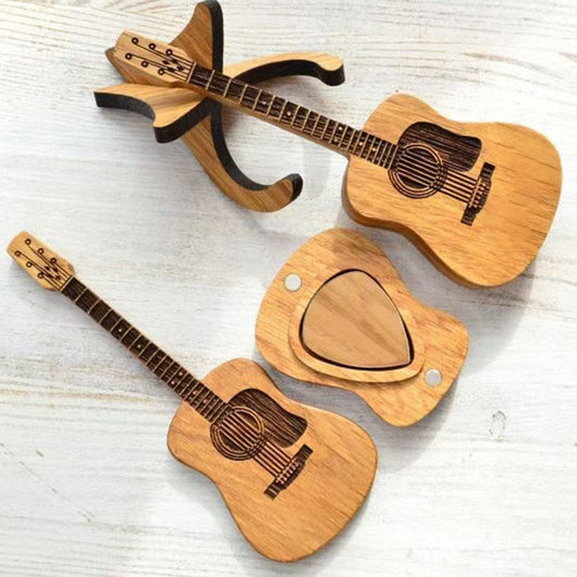 Adorno de Guitarra Personalizado en Madera con Soporte y Caja Portapúas - Image 5