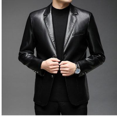 Chaqueta de Cuero PU Casual para Hombre Joven y Adulto - Image 9