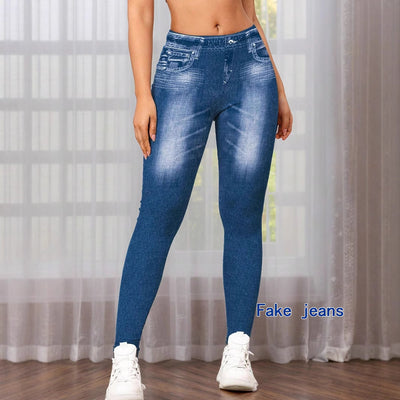Leggings de Estilo Denim con Estampado Digital para Mujer - Image 4