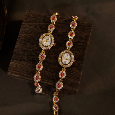 Reloj Elegante Ovalado Arcoíris con Cristales de Lujo para Mujer