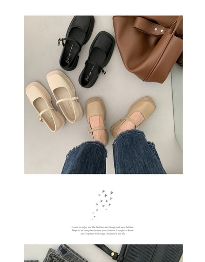 Zapatos de Cuero con Plataforma Estilo Británico para Mujer con Hebilla y Perla - Image 16