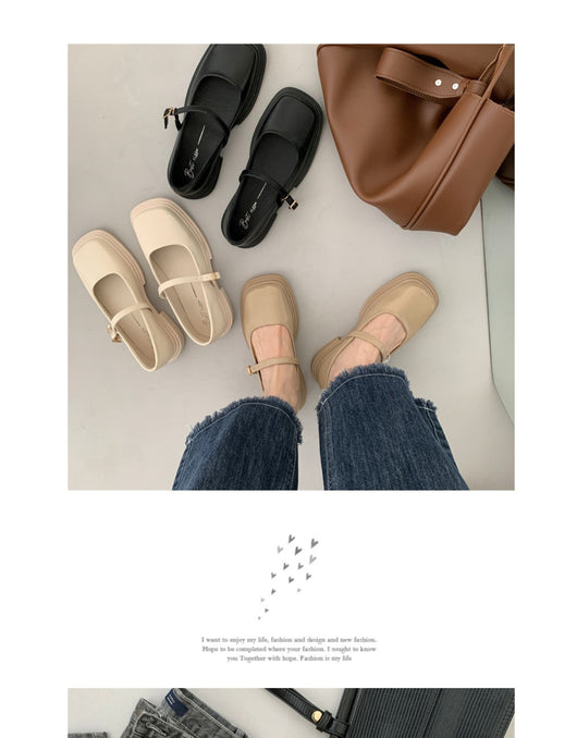 Zapatos de Cuero con Plataforma Estilo Británico para Mujer con Hebilla y Perla - Image 16