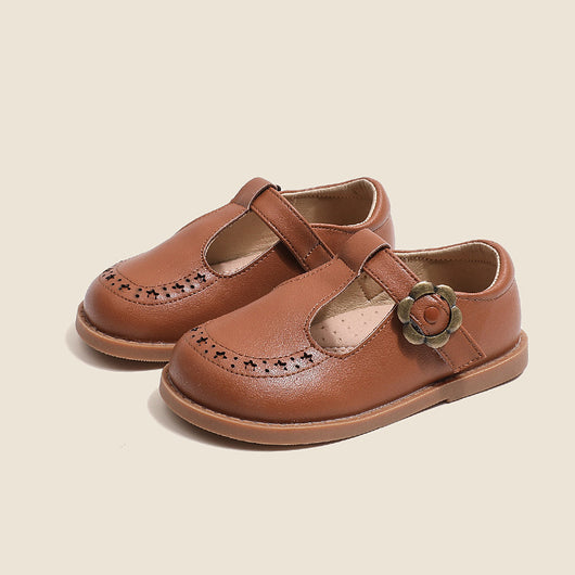 Zapatos de Cuero para Niñas Princesa con Suela Antideslizante