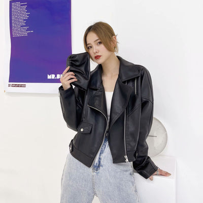 Chaqueta de Cuero PU Suelta y Casual para Mujer - Image 5