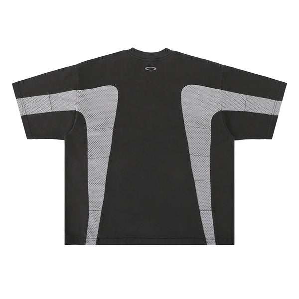 Camiseta Deportiva Patchwork Colores Vintage Suelta Secado Rápido