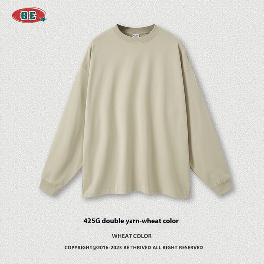 Camiseta Manga Larga Oversize para Hombre - Algodón Puro Otoño Invierno - Image 8