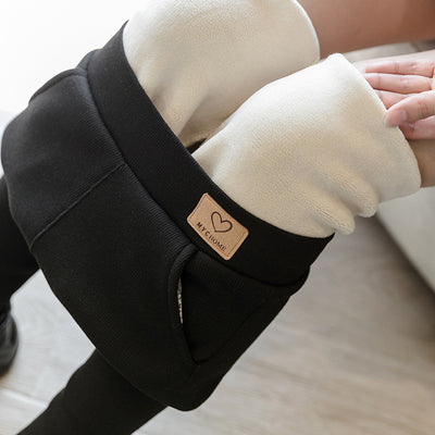 Leggings Talla Grande Gris Sólido con Bolsillos y Tela Elástica - Image 7