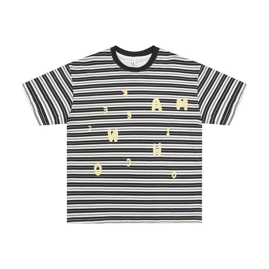 Camiseta Rayada de Cuello Redondo para Hombre