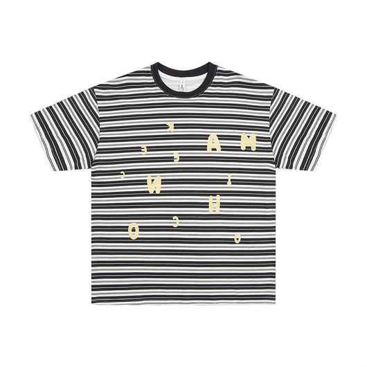 Camiseta Rayada de Cuello Redondo para Hombre