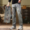 Jeans Rectos Stretch con Bordados para Hombre