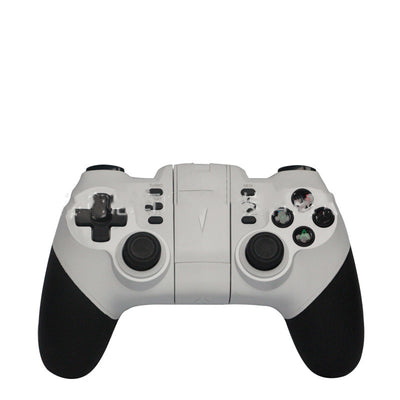 White and black mobile game controller with a central phone mount, D-pad, dual joysticks, and action buttons. - Image 7
