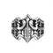 925 Sterling Plateado Men's Boat Anchor Hollowed-out Vintage Punk Ring 19to24 Adjustable opening