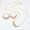 Conjunto de Collar y Aretes con Cuentas Redondas Multicolor