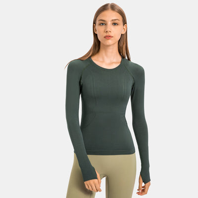 Playera Deportiva Mujer Cuello Redondo Ajustada y Transpirable - Image 8