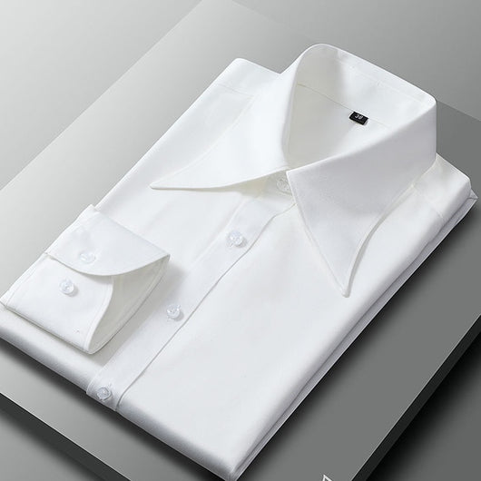 Camisa Business Casual Manga Larga Slim Fit Cuello Italiano Hombre - Image 12