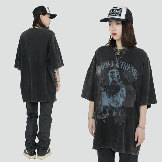 Playera Holgada Madonna Estampado Hip Hop Street Wear - Image 11