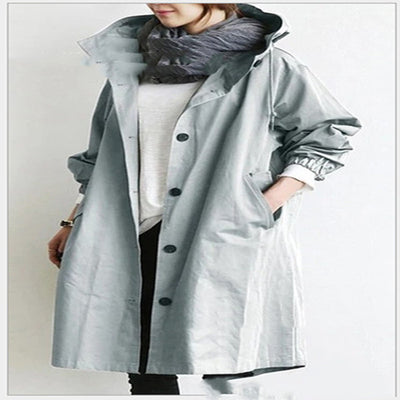 Chaqueta Cortavientos Mujer Casual Suelta con Capucha y Bolsillos - Impermeable y Secado Rápido - Image 8