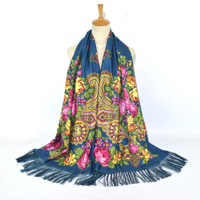 Pañuelo Étnico Largo con Borlas Estampado para Viajes - Image 11