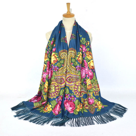 Pañuelo Étnico Largo con Borlas Estampado para Viajes - Image 11