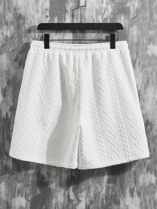 Conjunto de Camisa y Shorts con Patrón de Diamantes para Hombre - Image 21