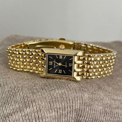 Reloj Rectangular de Cuarzo Dorado con Pulsera de Acero para Mujer - Image 5