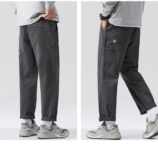 Pantalones de Trabajo Clásicos de Cintura Media Corte Recto - Image 8