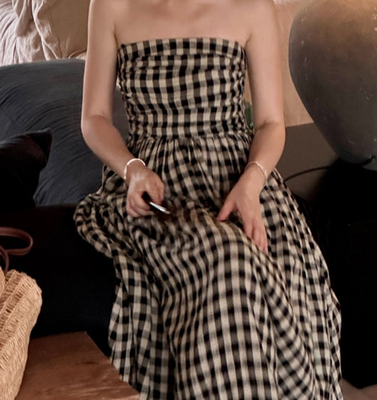 Vestido Tubo de Lino Puro con Pliegues y Tirantes Desmontables Dos en Uno - Image 15