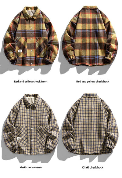 Chaqueta Camisa Tallas Grandes con Estampado Cuadros Bicolor - Image 11