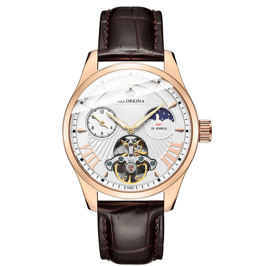 Reloj Automático Tourbillon de Lujo - Diseño Minimalista para Hombre