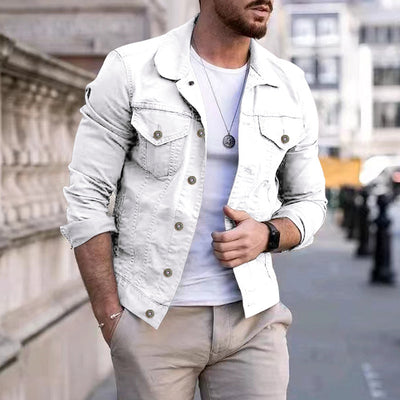 Chaqueta de Mezclilla Slim Fit con Solapa para Hombre - Image 14