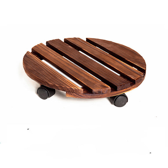 Base Giratoria Universal para Macetas de Madera Carbonizada