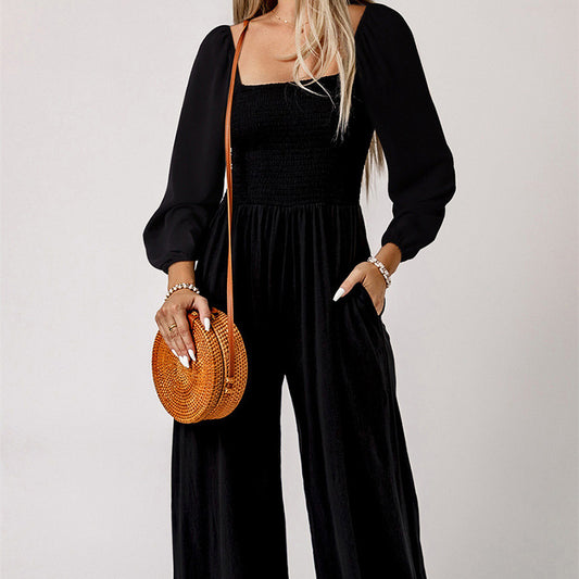 Jumpsuit Casual de Cintura Alta Multiuso para Mujer