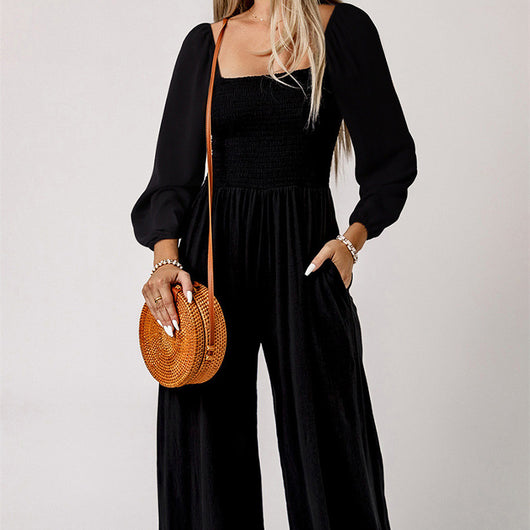 Jumpsuit Casual de Cintura Alta Multiuso para Mujer