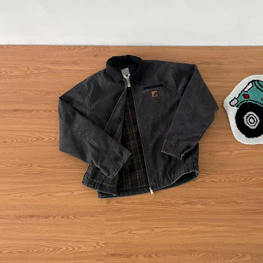 Chaqueta de Cuero con Cierre Tooling Corta y Ancha para Hombre - Image 10