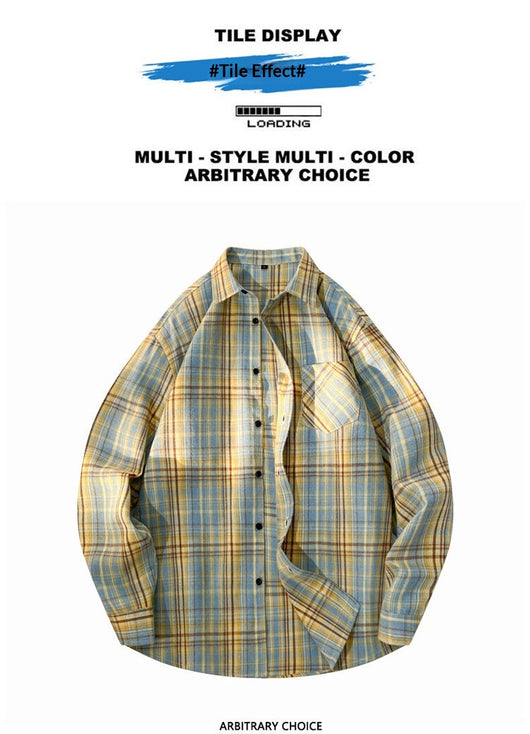 Camisa-Chaqueta Casual de Cuadros para Hombre - Image 18