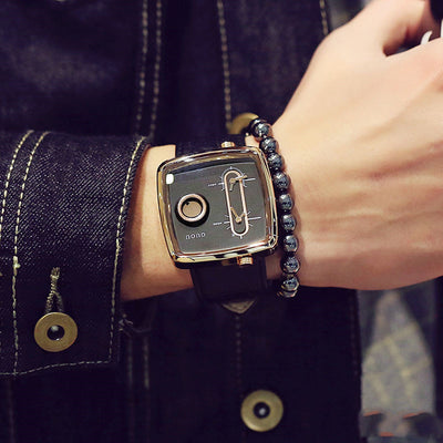 Reloj de Pulsera Cuadrado Hombre Doble Movimiento - Elegancia y Estilo - Image 5