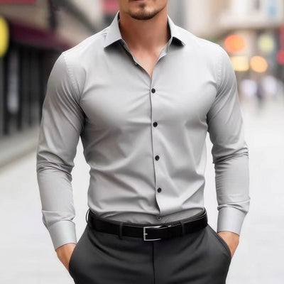 Camisa Slim Fit Ejecutiva Coreana para Hombre - Estilo Profesional Moderno - Image 5