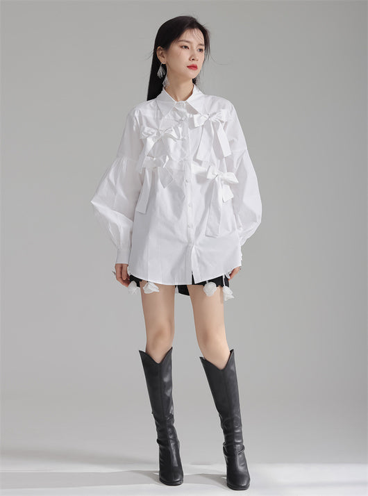 Blusa Blanca con Moño para Mujer - Image 22