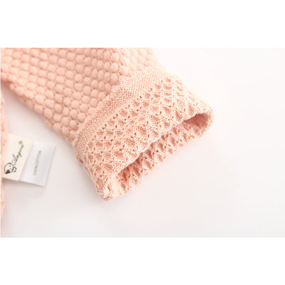 Conjunto Tejido para Bebé Niña con Cuello Bordado de Hoja de Loto - Image 11
