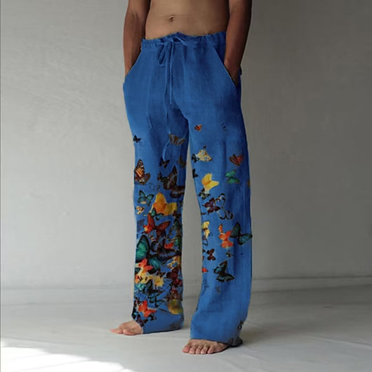 Pantalones Casuales para Hombre Primavera-Otoño con Estampado de Mariposas - Image 15