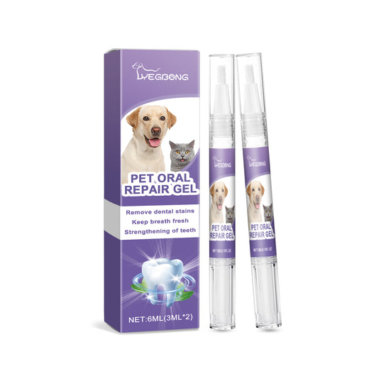 Pet shampoo and conditioner with lavender, pet oral repair gel, and a pink textured dog chew toy. - Image 4