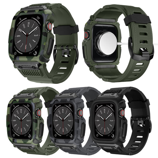Funda Protectora Apple Watch 45/678 Generaciones Camuflaje con Correa Integrada - Image 3