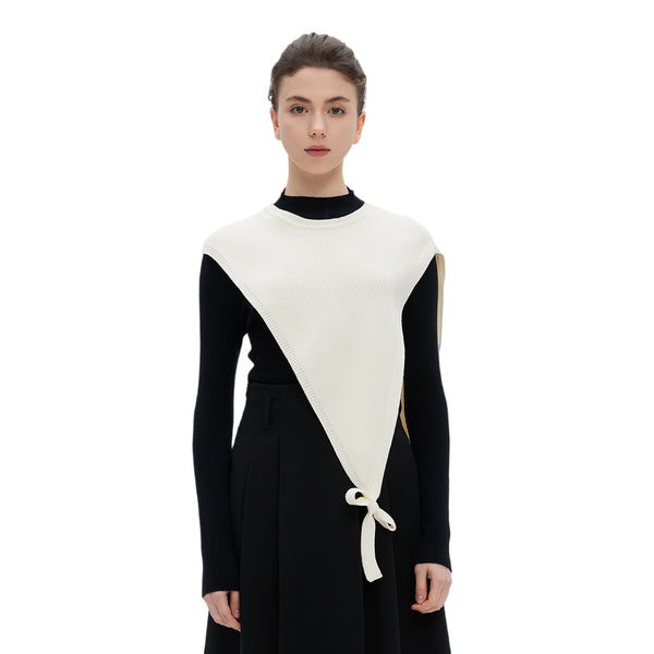 Poncho Tejido Triangular de Manga Corta - Diseño Moderno y Versátil
