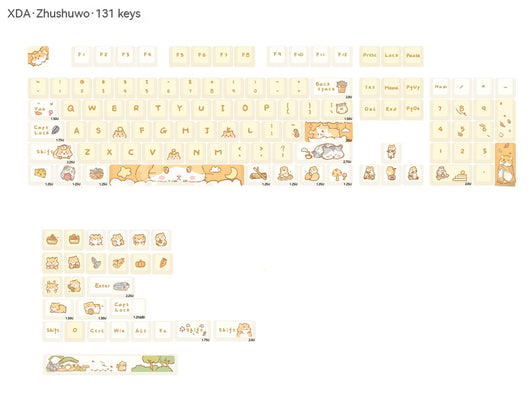 Keycaps Mecánicos Custard Cute - Compatible 68, 75, 98, 100 Teclas - Image 5