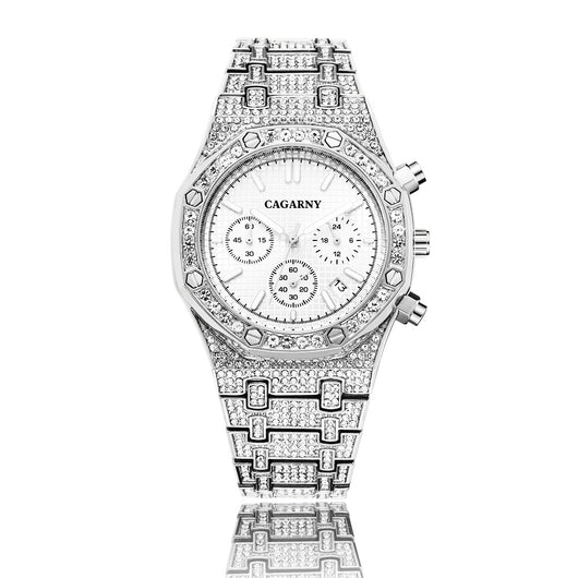 Reloj Empresarial Shang Sports para Hombre con Oro y Diamantes - Image 16