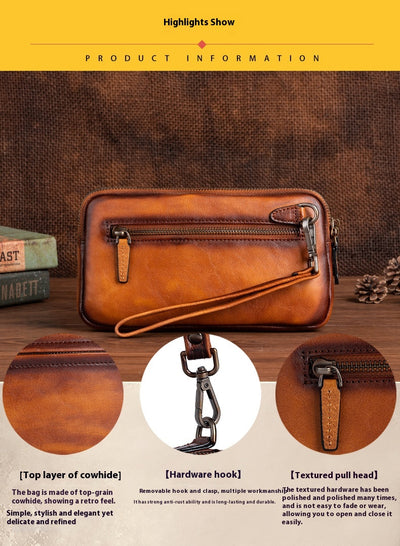 Billetera Vertical de Cuero Genuino Primera Capa Diseño Cuadrado para Hombre - Image 21