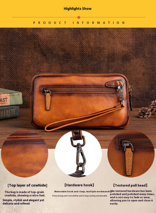 Billetera Vertical de Cuero Genuino Primera Capa Diseño Cuadrado para Hombre - Image 21